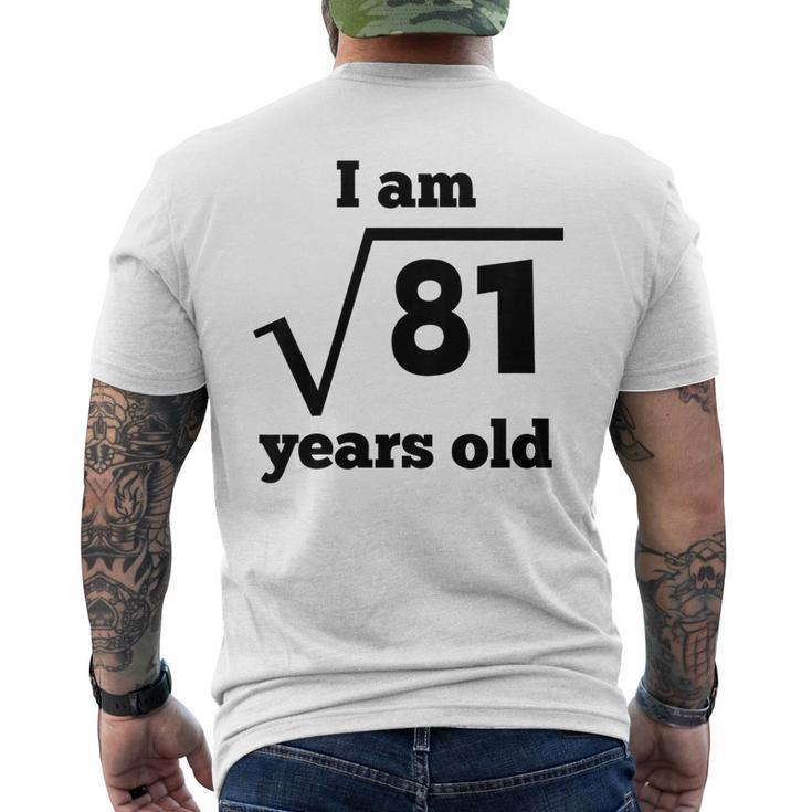 Kids Square Root 9 Years Old Funny 9Th Birthday  For Kids Mens Back Print T-shirt