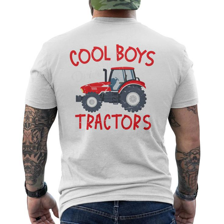 Kids Tractor Boy Young Farmer Cool Boys Drive Tractors  Mens Back Print T-shirt