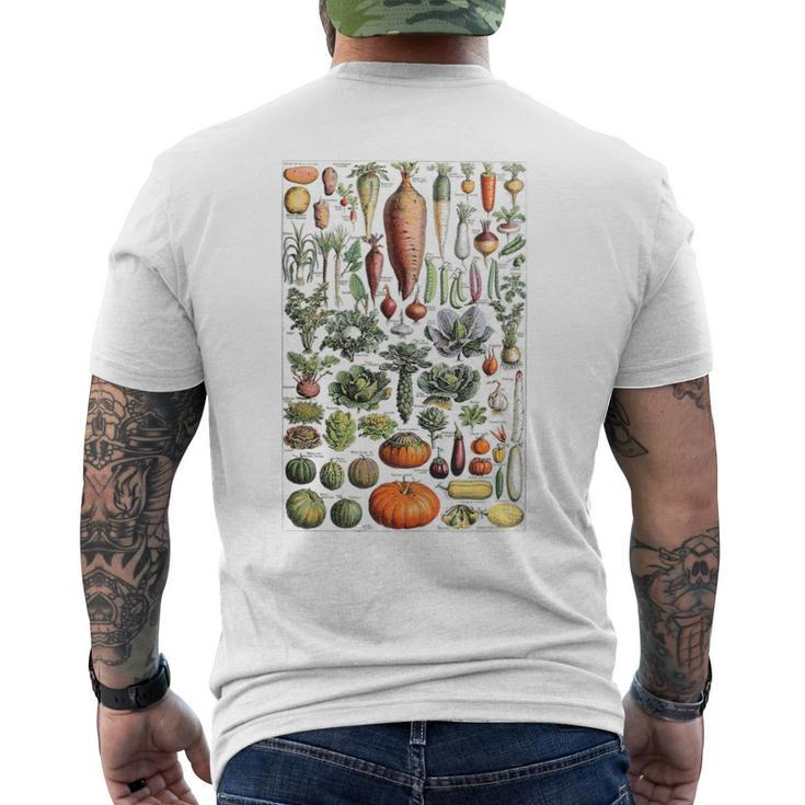 Kitchen Vegetable Identification Reference Chart Botanical Men's T-shirt Back Print