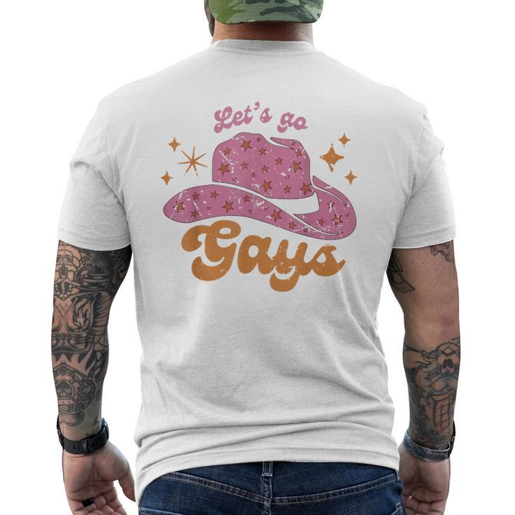 Lets Go Gays Lgbt Pride Cowboy Hat Retro Gay Rights Ally  Mens Back Print T-shirt