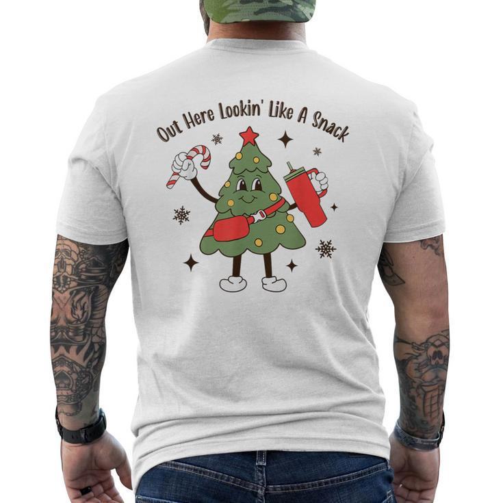Out Here Lookin' Like A Snack Tumbler Boojee Christmas Tree Men's T-shirt Back Print