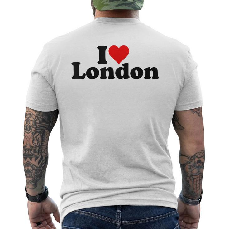I Love Heart London England Men's T-shirt Back Print