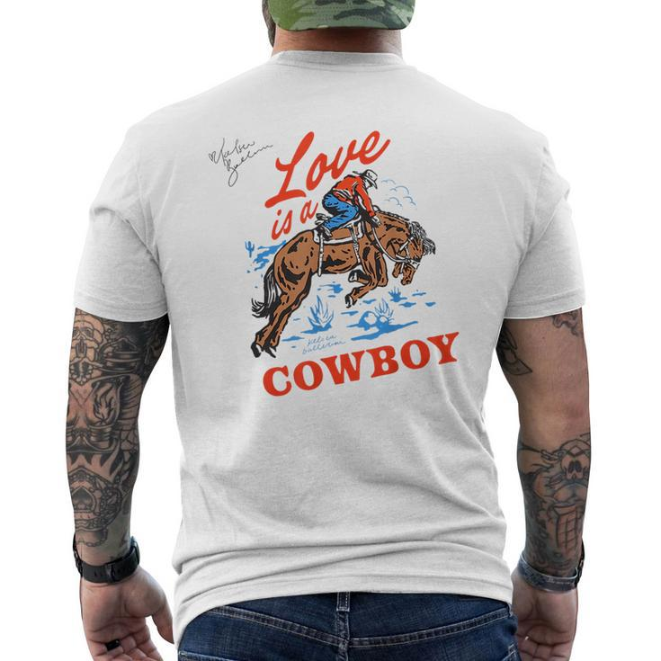 Love Is A Cowboy  Gift Love Mens Back Print T-shirt