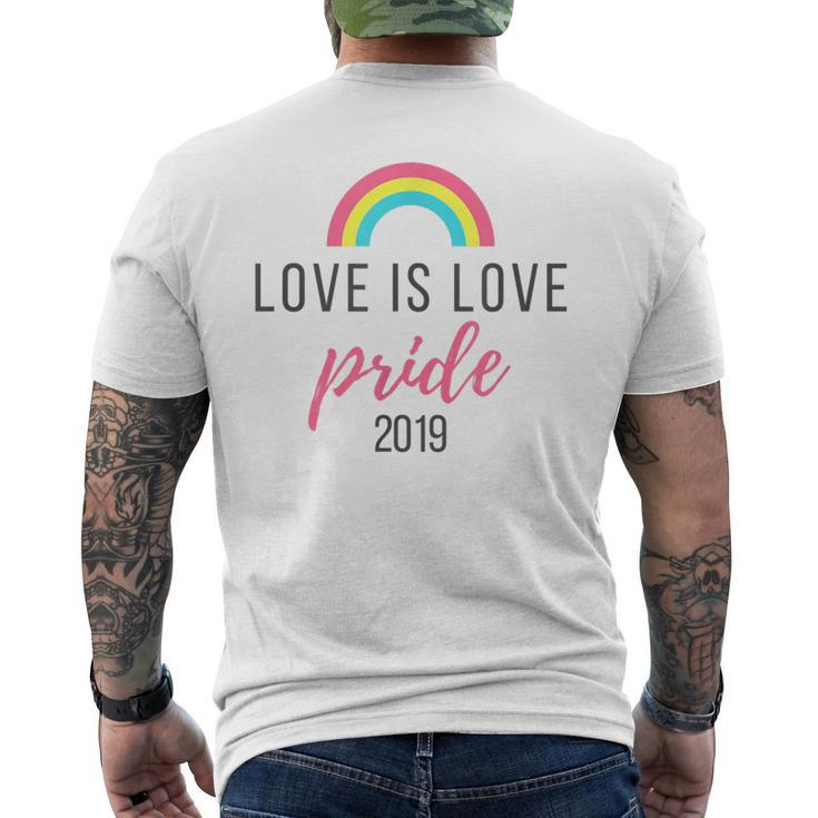 Love Is Love 2019 Lgbt Gay Pride  Mens Back Print T-shirt
