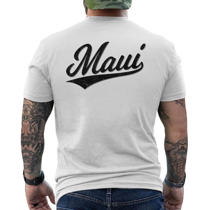 Maui Hawaii Lahaina Varsity Script Sports Jersey Style Men's T-shirt Back Print