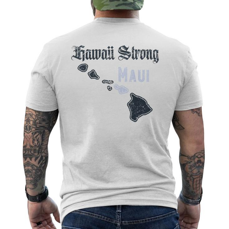 Maui Hawaii Strong Distressed Look Hawaii Men's T-shirt Back Print