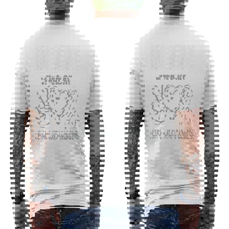 In May We Wear Gray Brain Tumor Awareness Men's T-shirt Back Print