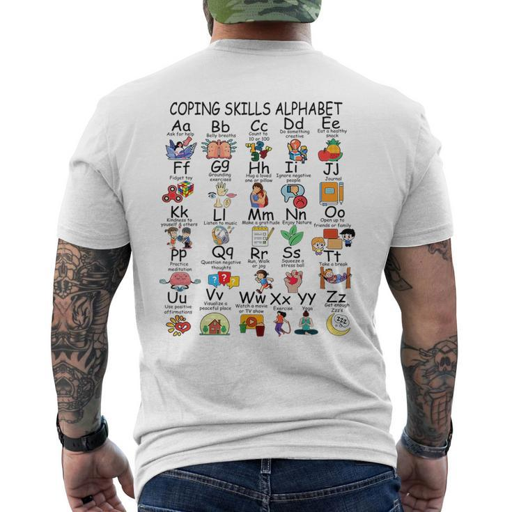 Mental Health Awareness Coping Skills Alphabet Counselor Kid  Mens Back Print T-shirt