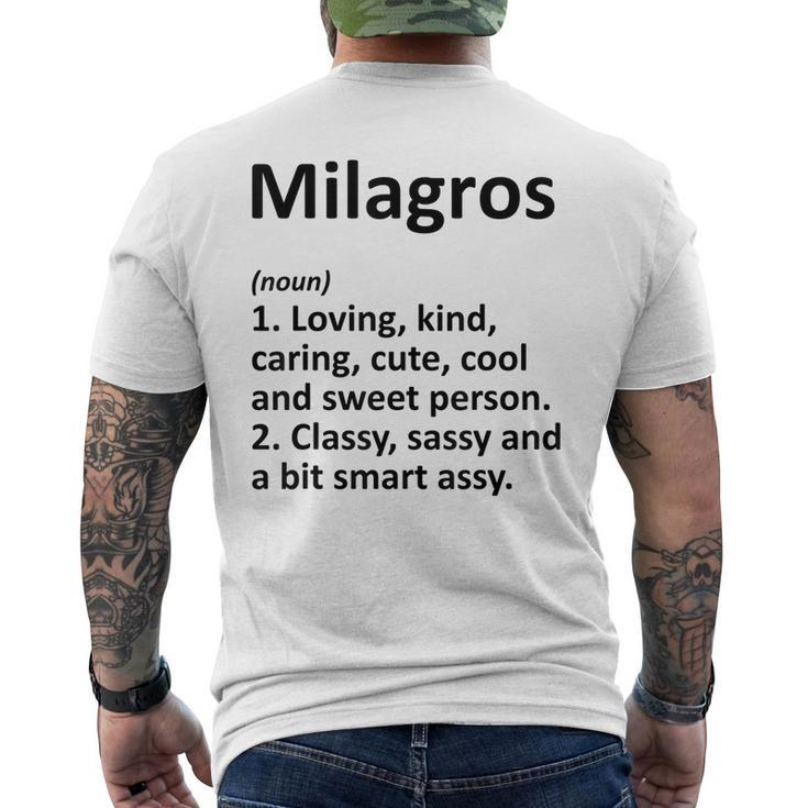 Milagros Definition Personalized Funny Birthday Gift Idea Definition Funny Gifts Mens Back Print T-shirt