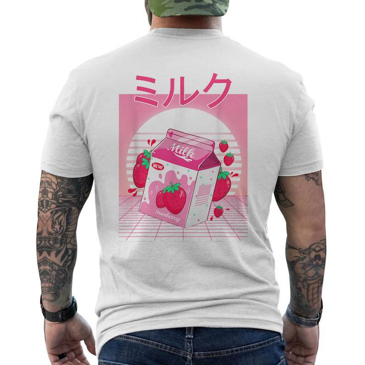 Milk Shake Carton Funny Japanese Kawaii Strawberry Retro 90S 90S Vintage Designs Funny Gifts Mens Back Print T-shirt