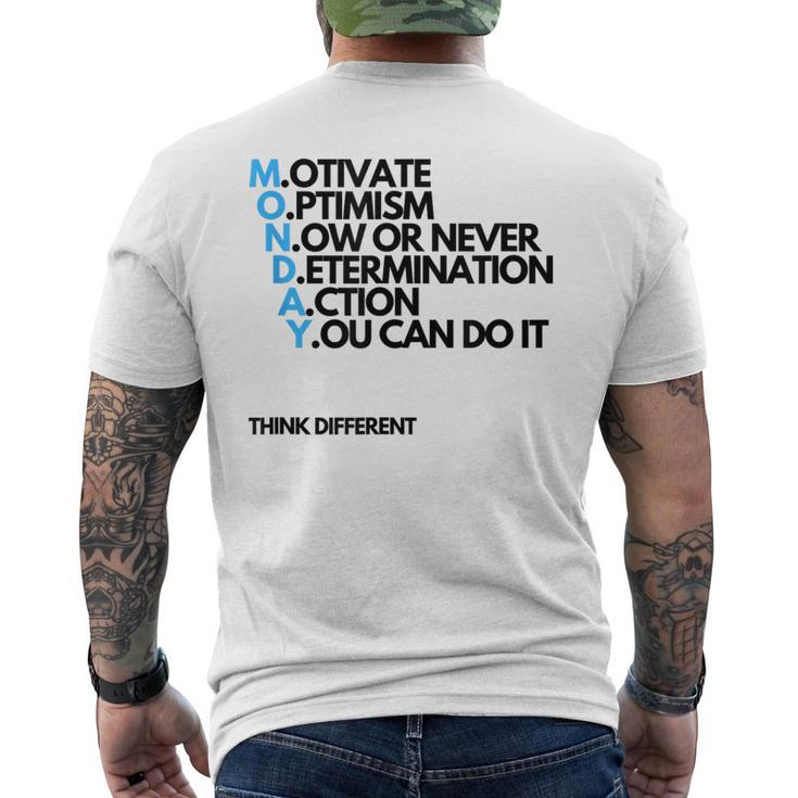 Monday Motivation Mens Back Print T-shirt