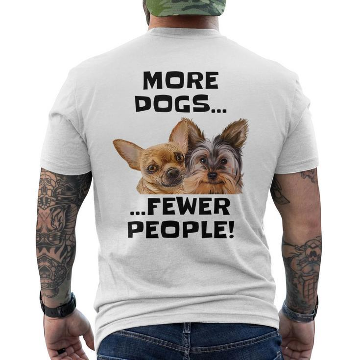 More Dogs Fewer People  Mens Back Print T-shirt