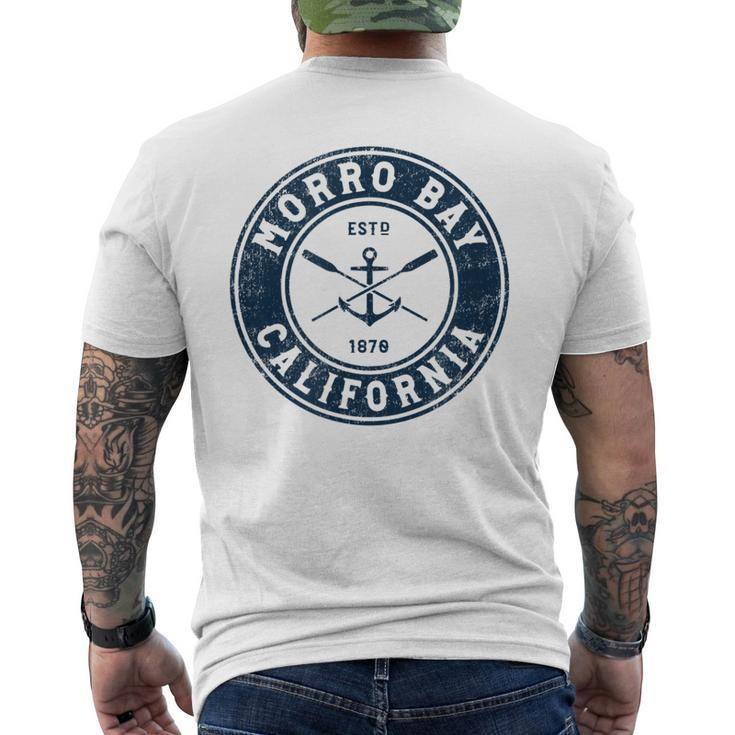 Morro Bay California Ca Vintage Boat Anchor & Oars  Mens Back Print T-shirt