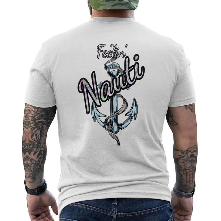 Nautical Ocean Beach Life Anchor Tattoo Feeling Nauti   Mens Back Print T-shirt