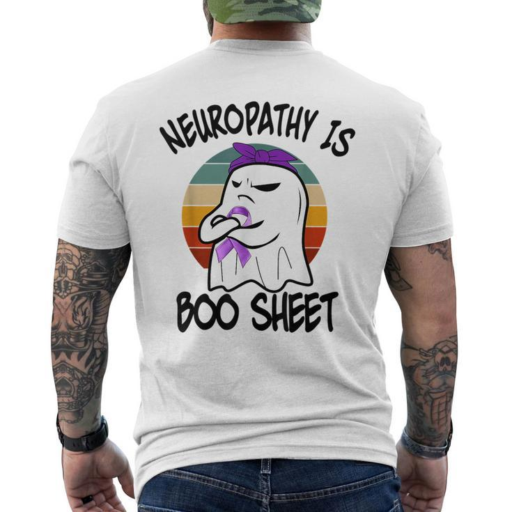 Neuropathy Is Boo Sheet Funny Ghost Vintage Funny Halloween Halloween Funny Gifts Mens Back Print T-shirt