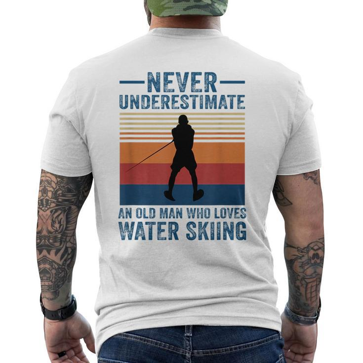 Never Underestimate An Old Man Who Loves Water Skiing Sport Mens Back Print T-shirt