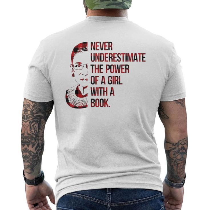 Never Underestimate The Power Of A Girl With A Book Rbg Gift For Mens Mens Back Print T-shirt