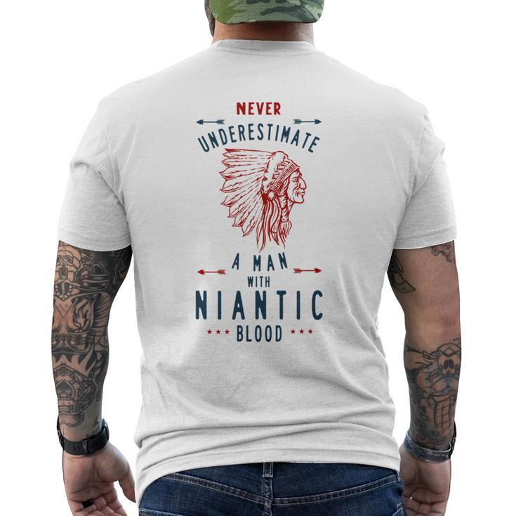 Niantic Native American Indian Man Never Underestimate Mens Back Print T-shirt