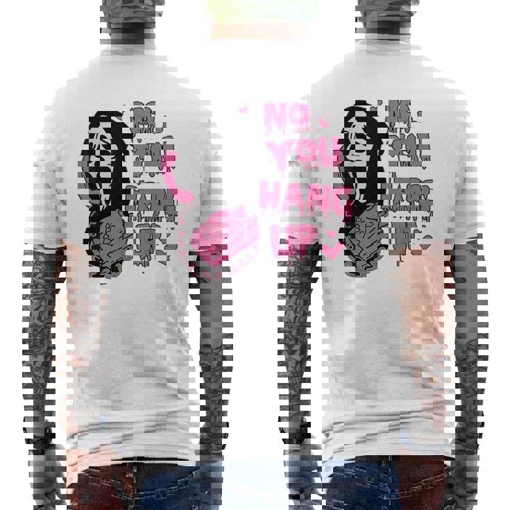 No You Hang Up Ghost Calling Halloween Men's T-shirt Back Print