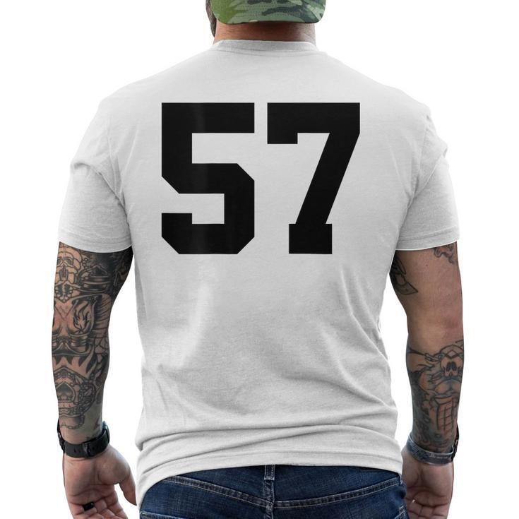 Number 57 Print On Back Only Cotton Team Jersey  Mens Back Print T-shirt