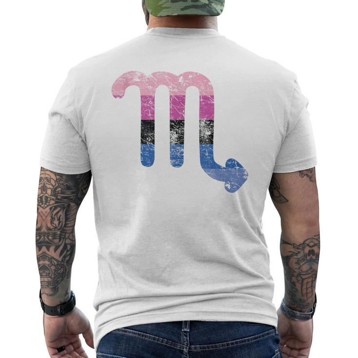 Omnisexual Scorpio Zodiac Sign Vintage Omnisexual Pride Flag  Mens Back Print T-shirt