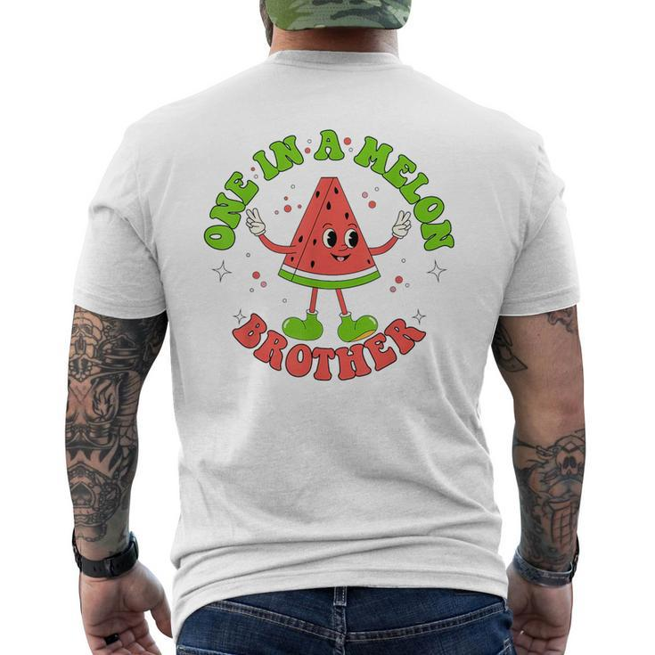 One In A Melon Brother Cool Summer Watermelon Family Matchin Mens Back Print T-shirt