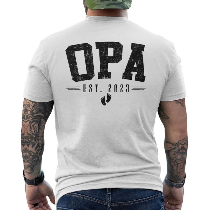 Opa Est 2023 Opa To Be Gifts New Opa Fathers Day  Mens Back Print T-shirt