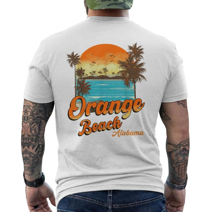 Orange Beach Alabama Summer Vacation Sunset Palm Trees  Orange Funny Gifts Mens Back Print T-shirt