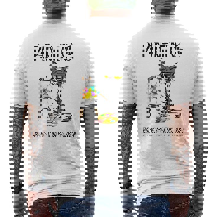 Painting Because Murder Is Wrong Cat Men's T-shirt Back Print