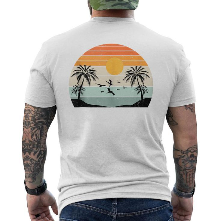 Palm Trees Summer Vacation Beach Sunshine Summer Retro Gifts  Vacation Funny Gifts Mens Back Print T-shirt
