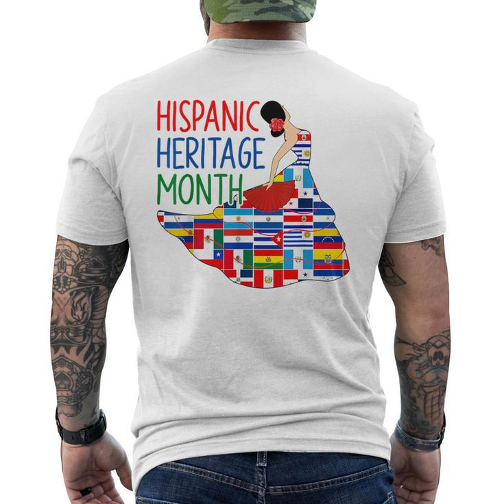 Hispanic Heritage Month Countries Flags Latino Men's T-shirt Back Print