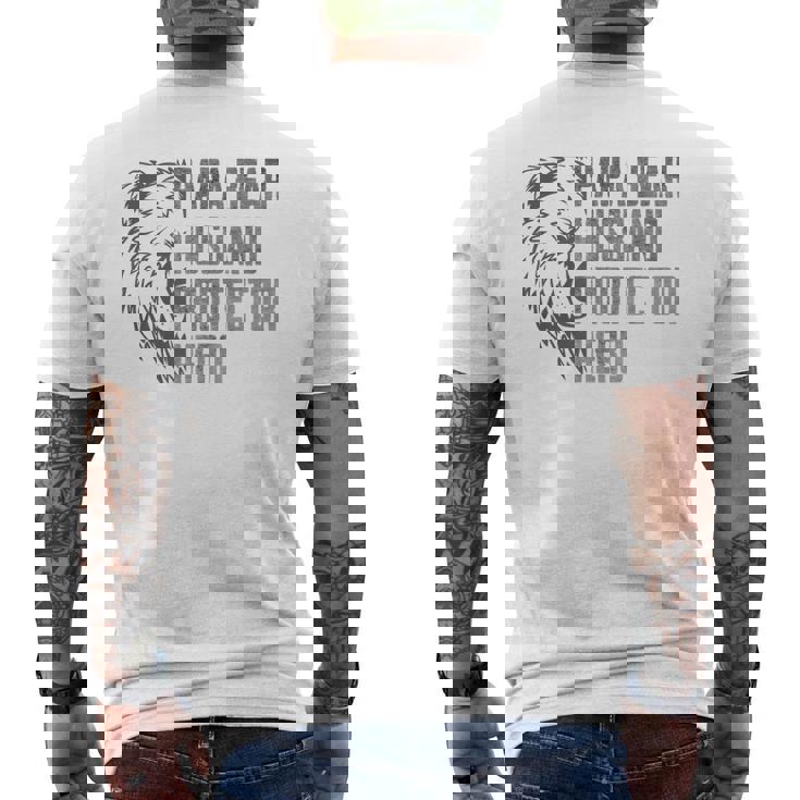 Papa Bear Husband Protector Hero Dad Funny Fathers Day  Mens Back Print T-shirt