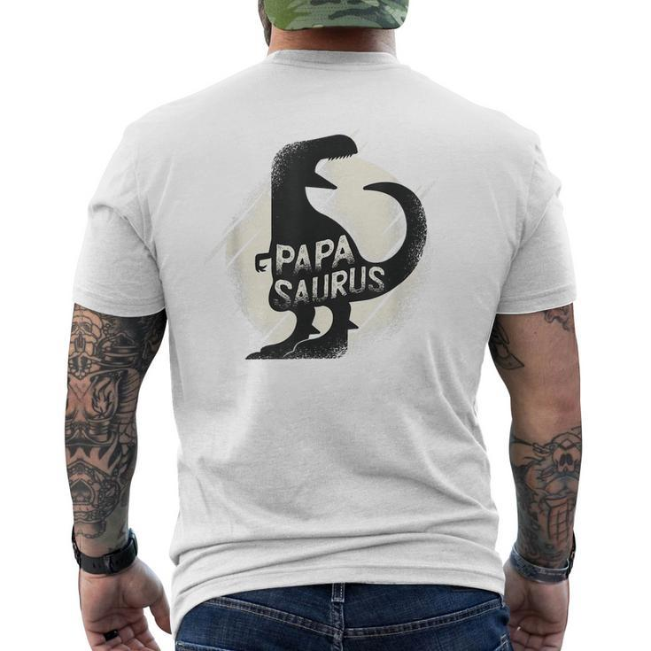 Papasaurus Papa Dinosaur Fathers Day For Daddy Men's Back Print T-shirt