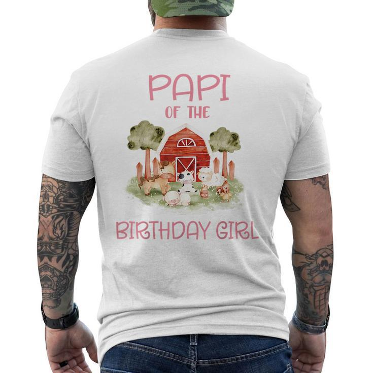 Papi Of The Birthday For Girl Barnyard Farm Animals Party  Mens Back Print T-shirt