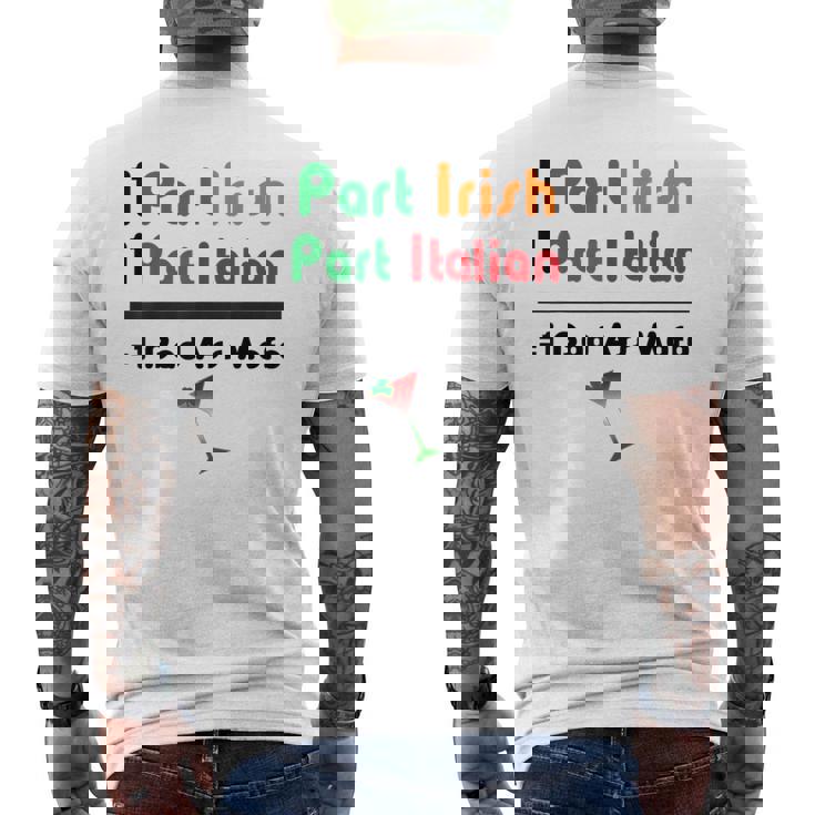 Part Irish Part Italian Ancestry Funny Math Meme Heritage Mens Back Print T-shirt