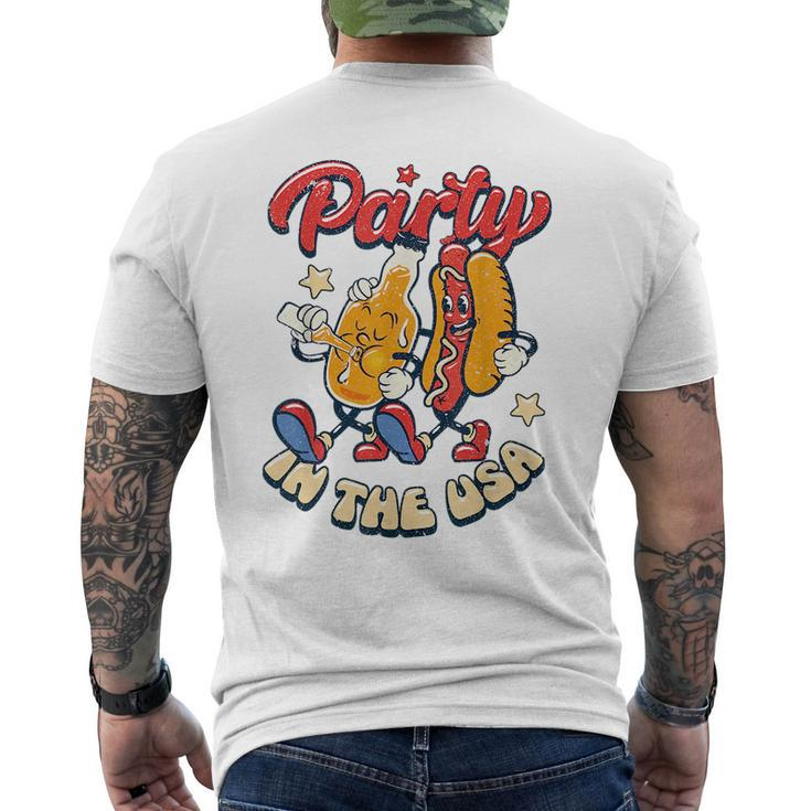 Party In The Usa 4Th Of July Independence Day Usa Groovy  Mens Back Print T-shirt