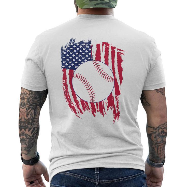 Patriotic Baseball 4Th Of July Men Usa American Flag Boys Patriotic Funny Gifts Mens Back Print T-shirt