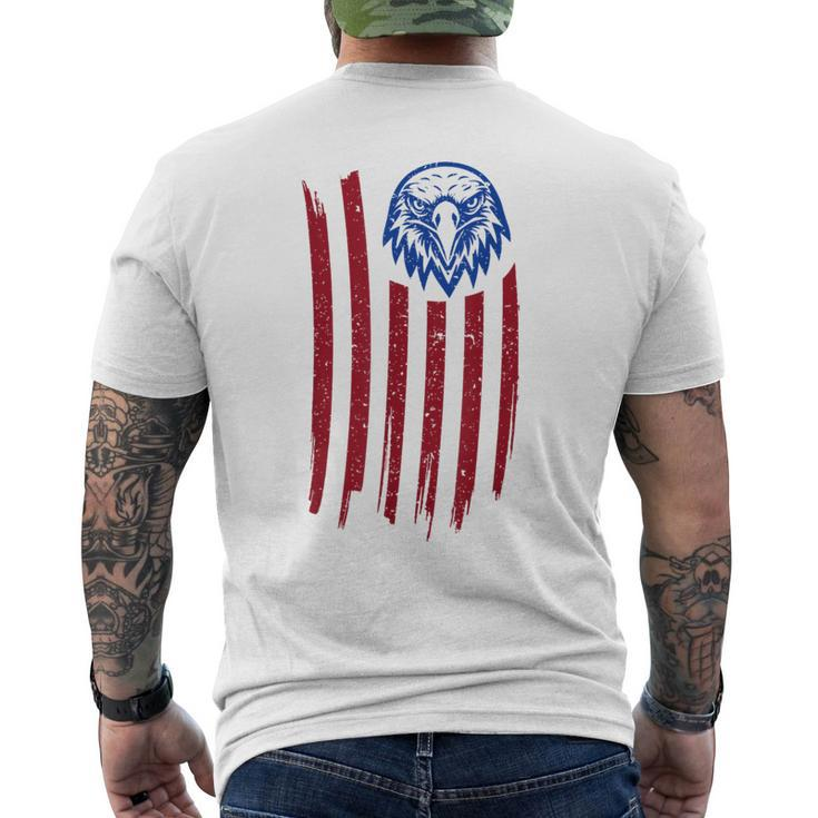 Patriotic Eagle July Fourth 4Th Of July American Flag  Mens Back Print T-shirt