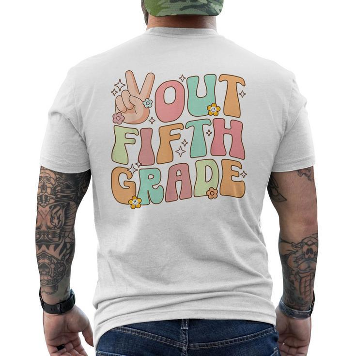 Peace Out Fifth 5Th Grade Graduation Class Of 2023  Mens Back Print T-shirt