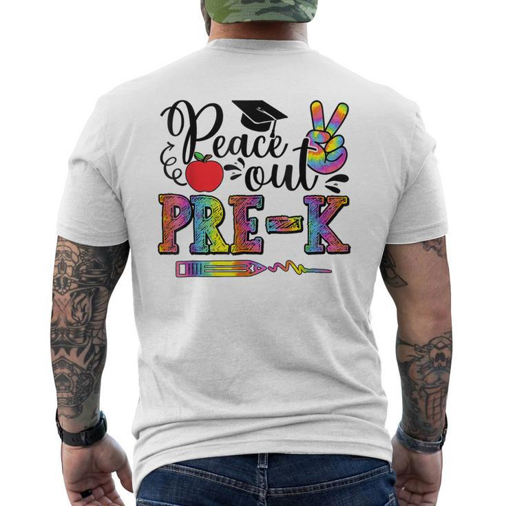 Peace Out Pre K Tie Dye Graduation Class Of 2023 Hand Sign Men's Back Print T-shirt