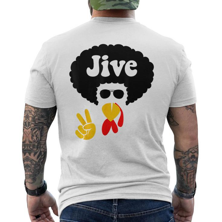 Peace Thanksgiving Sign Jive Turkey Face Men's T-shirt Back Print