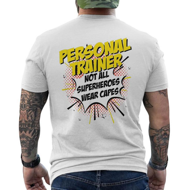 Personal Trainer Superhero Product Funny Comic Gifts Idea Mens Back Print T-shirt