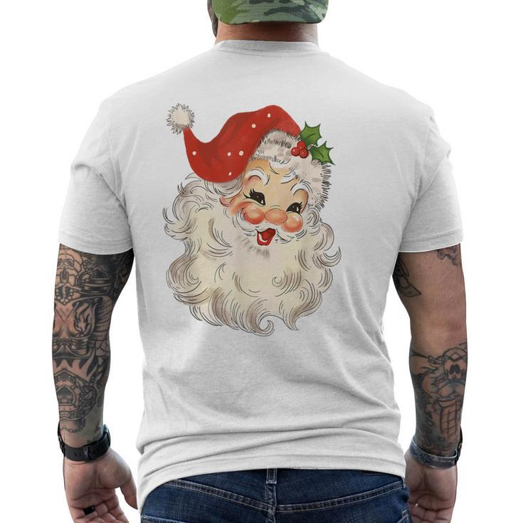 Pink Santa Retro Vintage Christmas Men's T-shirt Back Print