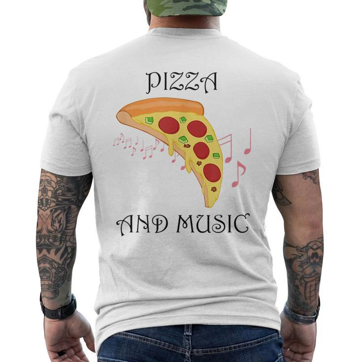 Pizza And Music Funny Italian Hobby Chef Musician  Mens Back Print T-shirt