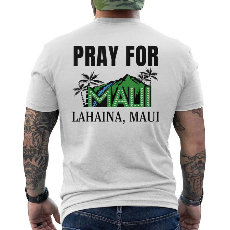 Pray For Lahaina Maui Hawaii Strong Wildfire Support Men's T-shirt Back Print