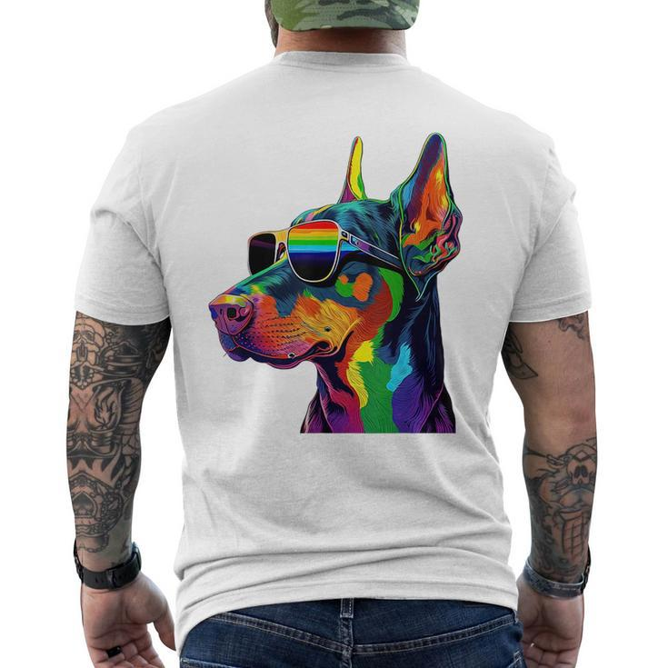 Pride Lesbian Gay Lgbt Doberman Pinscher Dog  Mens Back Print T-shirt