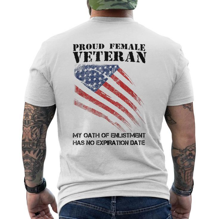 Proud Female Veteran For Independence Day Men's Back Print T-shirt