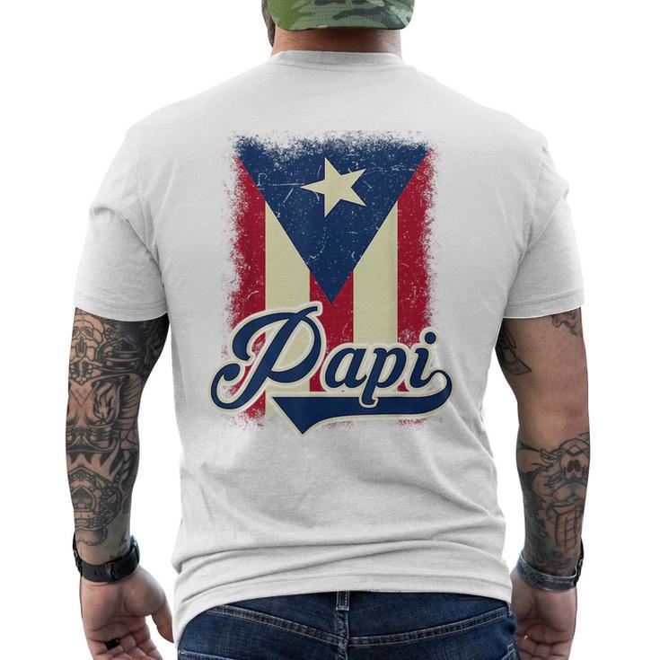 Puerto Rican Flag  Papi Puerto Rico Dad Father Day Gift  Mens Back Print T-shirt