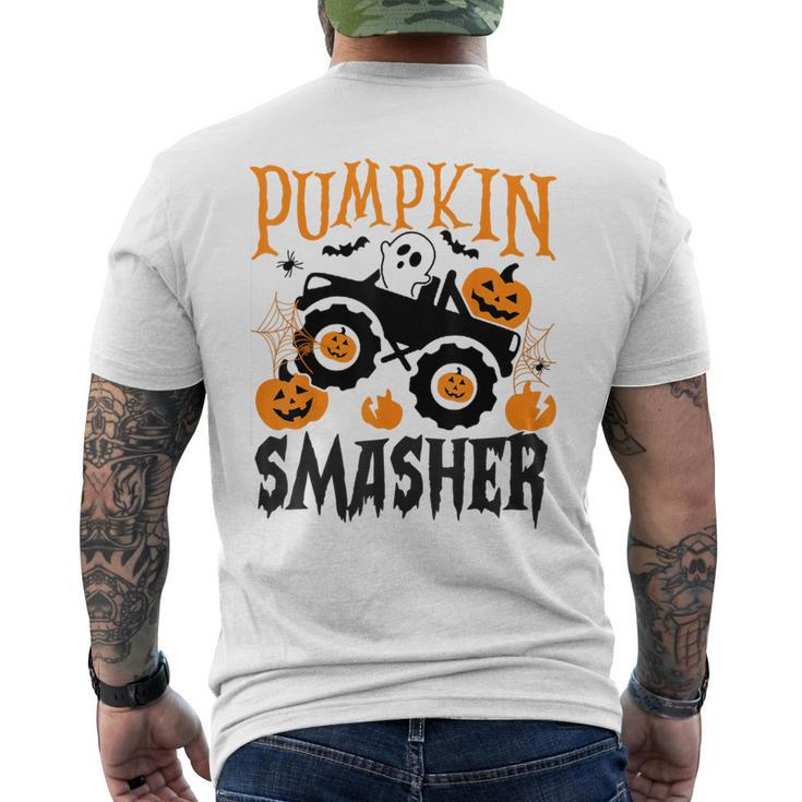 Pumpkin Smasher Monster Truck Halloween Night Men's T-shirt Back Print