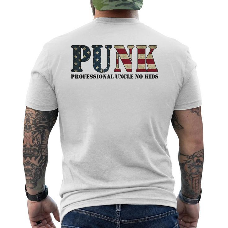 Punk Professional Uncle No Kids Funny Uncle American Flag Gift For Mens Mens Back Print T-shirt